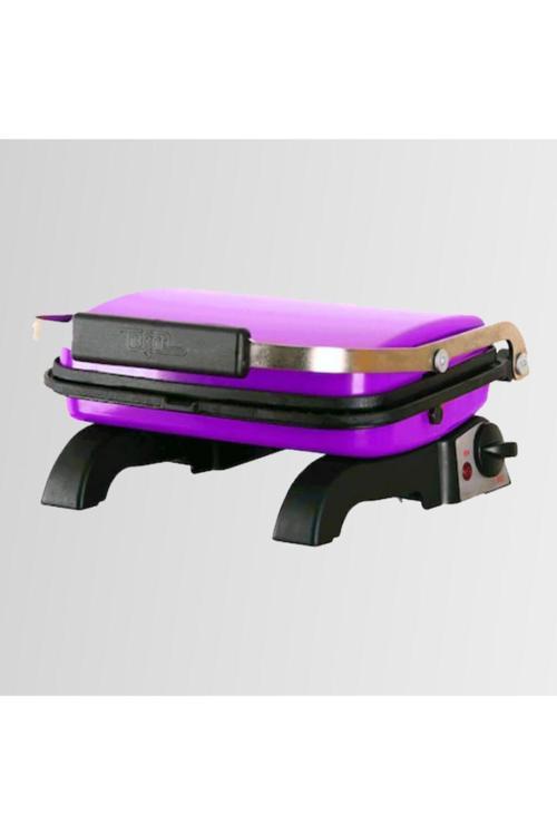 Elektrikli Mor Döküm Mini Tost Makinesi Yanmaz Yapışmaz 8 Dilim (Temizleme Fırçası Hediyeli)
