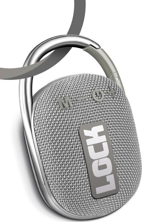 Lock Gümüş Taşınabilir Bluetooth Hoparlör Ses Bombası Kilit Özellikli Yüksek Ses Gücü