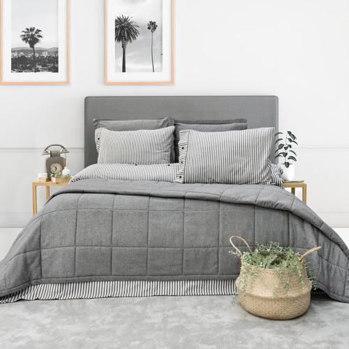 Home Loria Yatak Örtüsü Nevresim Seti 7 Parça-Antrasit
