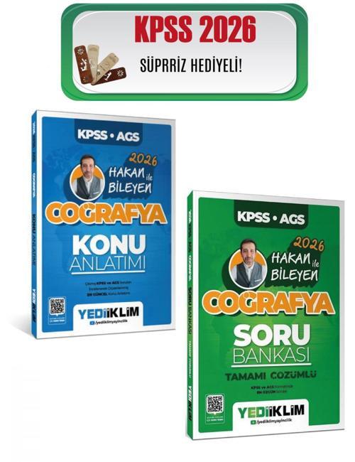 Yediiklim 2026 KPSS AGS Coğrafya Konu Anlatımlı Soru Bankası Seti -Hakan Bileyen Yediiklim Yayınları