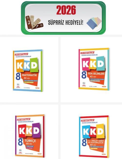 Fenomen 8. Sınıf Tüm Dersler Haftalık Kazanım Kavrama Denemeleri Seti 4 Kitap Fenomen Yayınları