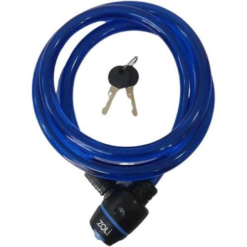 BİSİKLET KİLİT HALAT 15X1000 84118 ANAHTARLI MAVİ KLT-105-1