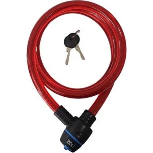 BİSİKLET KİLİT HALAT 15X1000 84118 ANAHTARLI KIRMIZI KLT-105-2