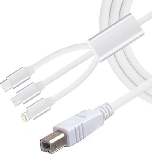 3 in 1 Type c-Lightning- Micro usb to Type B Printer Kablosu