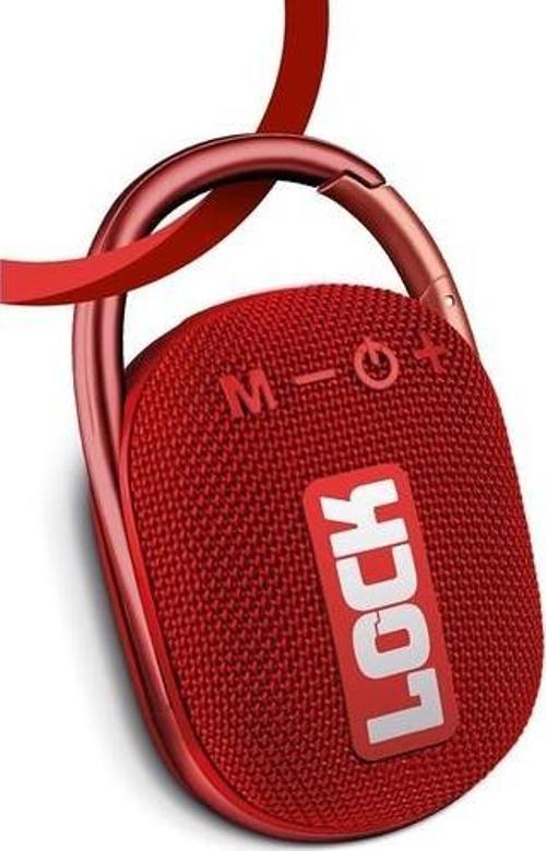 Lock Kırmızı Taşınabilir Bluetooth Hoparlör Ses Bombası Kilit Özellikli