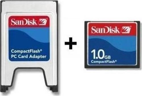 Sandisk 1 GB Compact Flash Hafıza Kartı + PCMCIA Kart Okuyucu