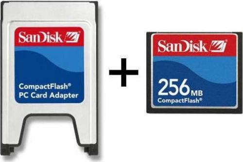 Sandisk 256MB Compact Flash Kart + PCMCIA Adaptör 