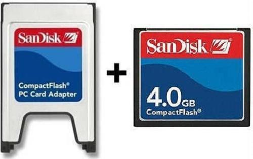 Sandisk 4GB Compact Flash Kart + PCMCIA Adaptör 