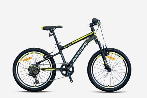 VORTEX 4.0 20 Jant 7 Vites V-Fren Çelik Çocuk Bisikleti Siyah Sarı 20 Jant Vitesli Bisiklet