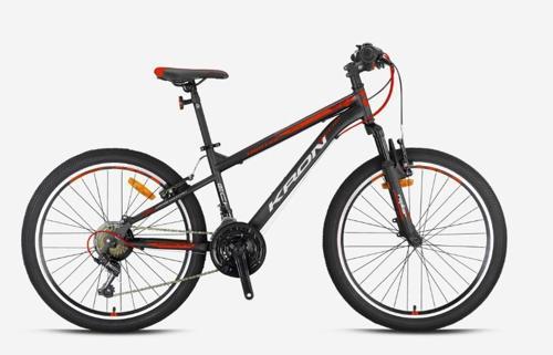 VORTEX 4.0 24 Jant 21 Vites V-Fren Çelik Çocuk Bisikleti Siyah Kırmızı Vitesli Bisiklet