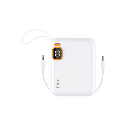 hkm tech POWER DUO 10.000 mAh 20W, PD 20W hızlı şarj destekli, Type-C ve Lightning Kablolu Powerbank 2