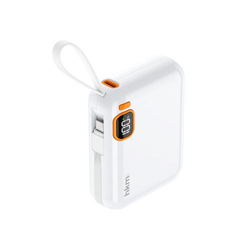 hkm tech POWER DUO 10.000 mAh 20W, PD 20W hızlı şarj destekli, Type-C ve Lightning Kablolu Powerbank 3