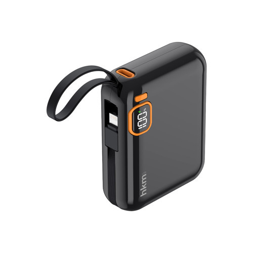 hkm tech POWER DUO 10.000 mAh 20W, PD 20W hızlı şarj destekli, Type-C ve Lightning Kablolu Powerbank 3