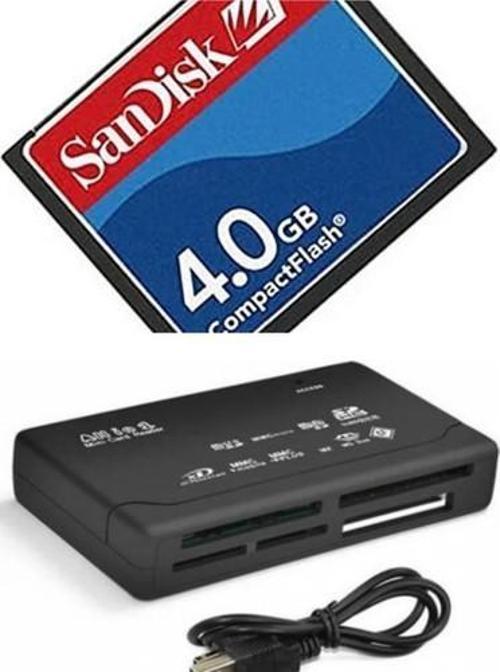 4 GB Compact Flash Hafıza Kartı - USB 2.0 Cf Kart Okuyucu