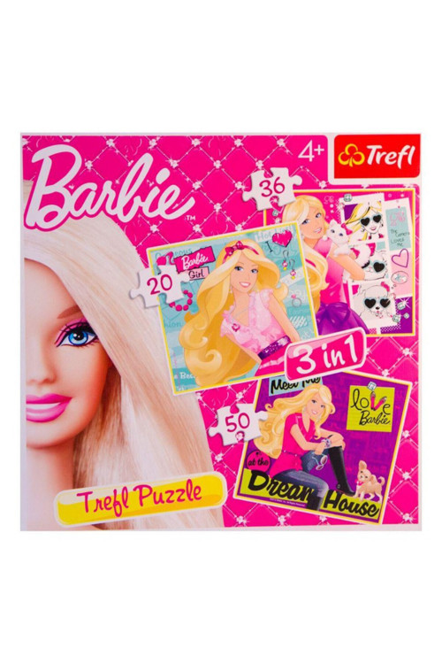 Barbie 3'Lü Puzzle 20+36+50 Parça