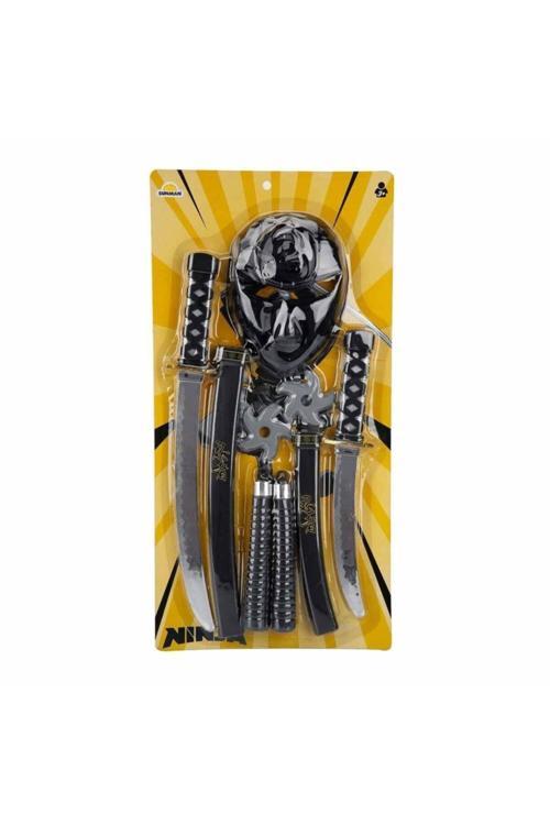 Maske Kılıç Mınçıka Ve Bıçak Oyuncak Ninja Savaşçı Seti