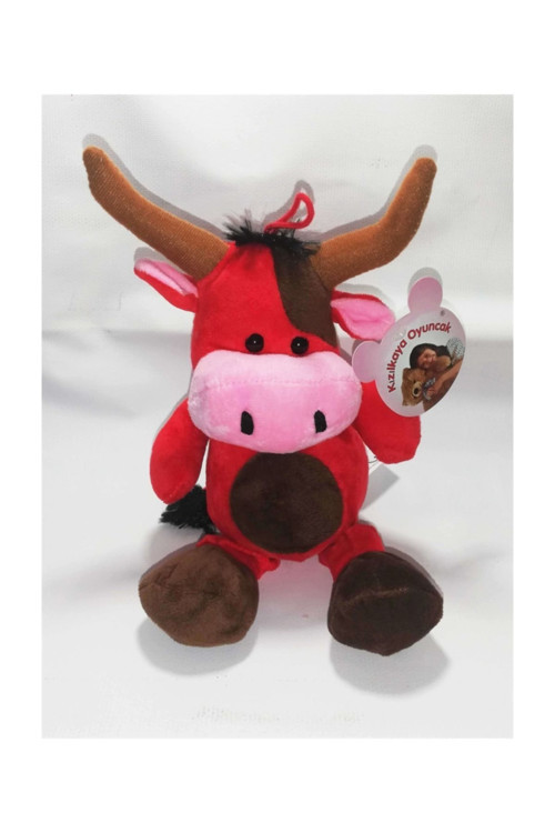 Peluş Kırmızı Boğa 20 Cm