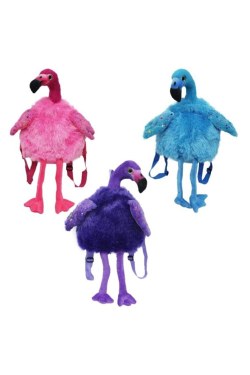Peluş Askılı Flamingo Sırt Çantası