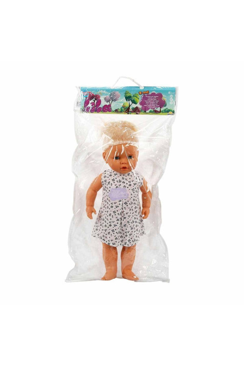 Lila Türkçe Konuşan Bebeğim 60 Cm. 60011 - Sarışın-Lacivert Çiçekli Elbise