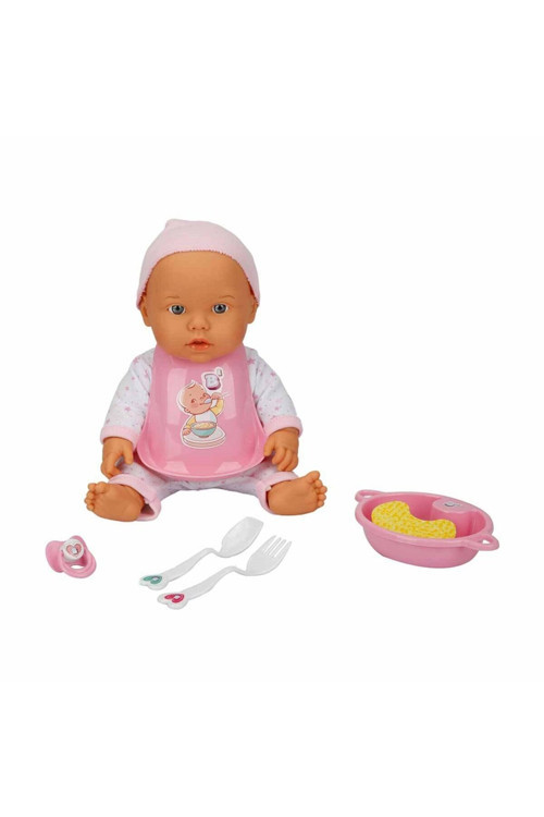Bebelou Yemek Saati Sesli Bebek Seti 35Cm 23860 Pembe