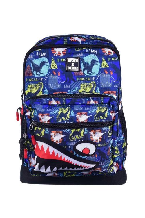 Bear&Deer School Dinosaurus Çift Gözlü Sırt Çantası