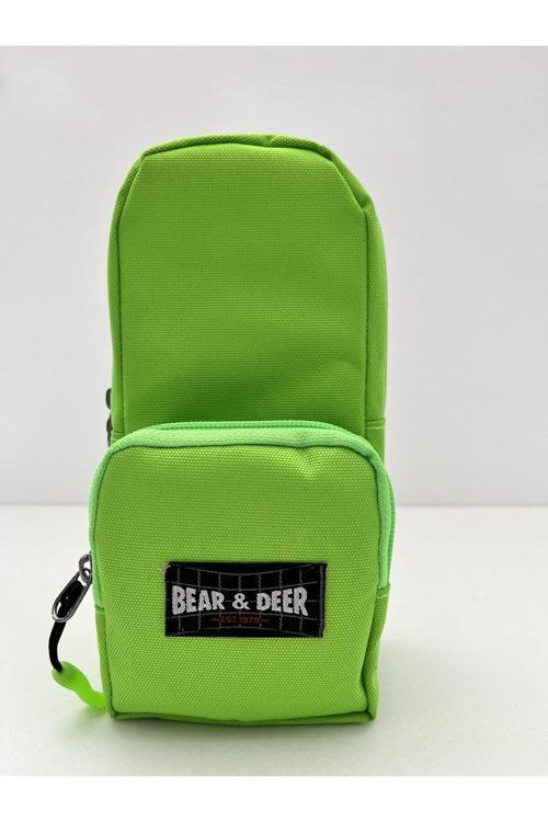 Bear And Deer Mini Bag Kalem Kutusu 22*10 Cm - Tekstil - Oval - Yeşil