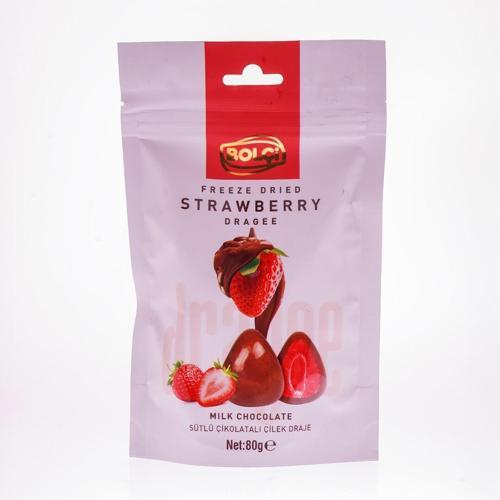 ̇ Sütlü Çi̇kolatalı Freeze Dried Çi̇lek Draje 80 Gr