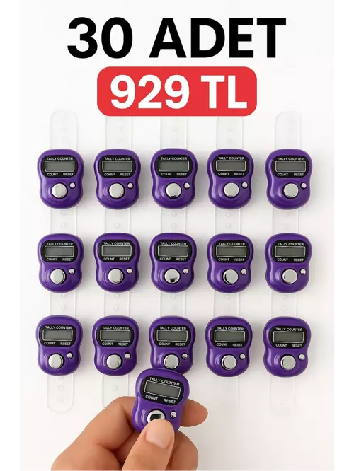 30 ADET Mor – Dijital Parmak Tipi Yüzük Tesbih, Namaz Zikir Sayacı