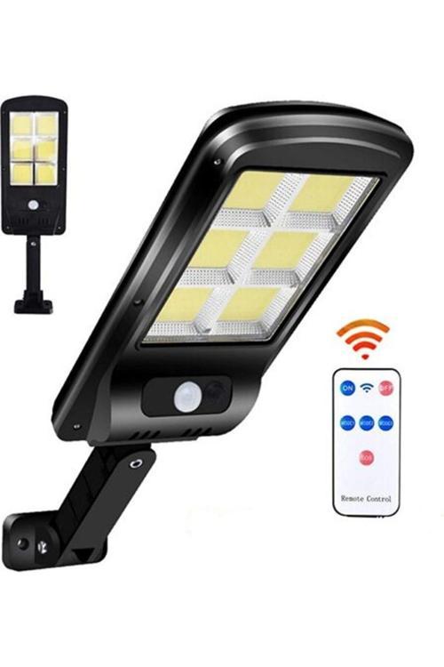 128 Led Solar Bahçe Sokak Lambası 1 Adet Hareket Sensörlü Kumandalı 3 Modlu Güneş Enerjili Büyük Boy