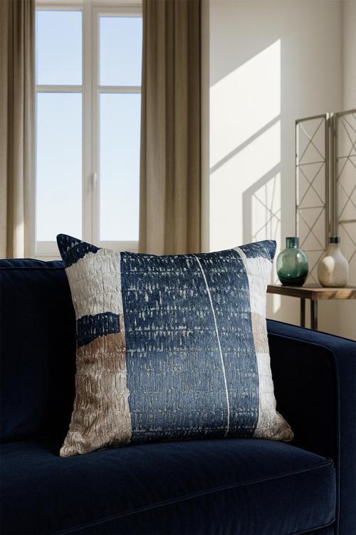 Desenli Kadife Kırlent Kılıfı Yeşil 45x45