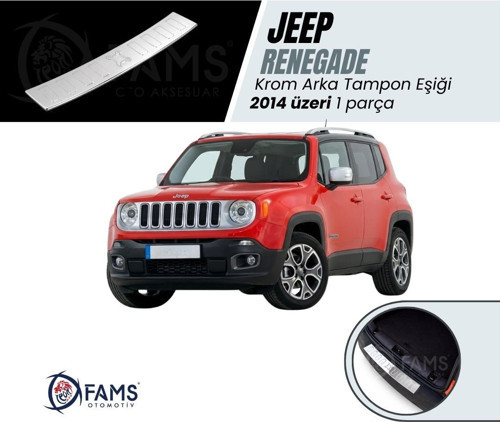 Jeep Renegade Uyumlu Krom Arka Tampon Eşiği 2014 Üzeri Paslanmaz Çelik