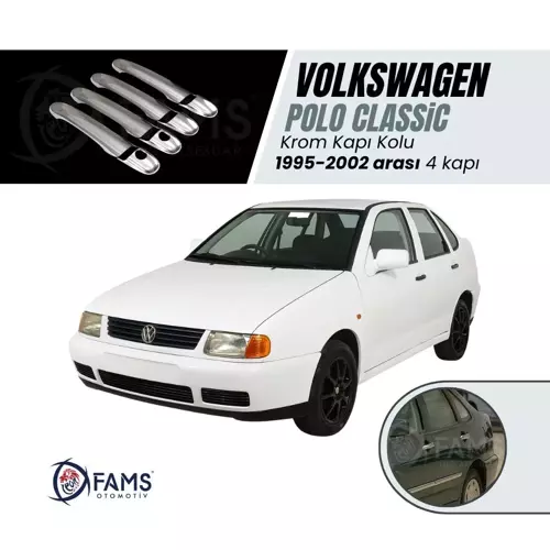 Vw Polo Classic Krom Kapı Kolu 4 Kapı 1995-2002 Paslanmaz Çelik (ÇİFT DELİK)