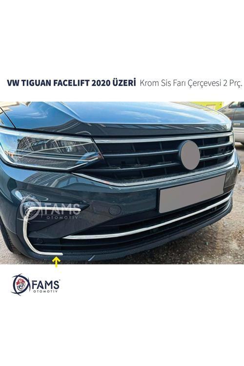 VW TIGUAN FACELIFT 2020 Üzeri  Krom Sis Farı Çerçevesi 2 Prç.