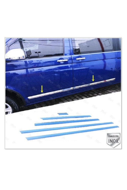 Vw T5 Transporter Krom Yan Kapı Çıtası 5 Prç 2003-2015 P.çelik (kısa Şase)