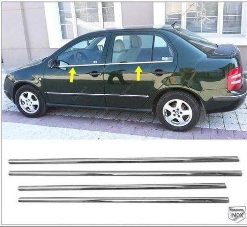 Skoda Fabia Sedan Krom Cam Çıtası 4 Prç. 1999-2008 Arası Paslanmaz Çelik