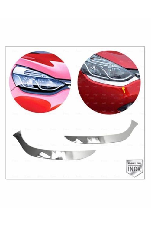 Renault Clio 4 Hb Krom Far Kaşı 2 Prç. 2012-2019 Arası Uyumlu P.çelik