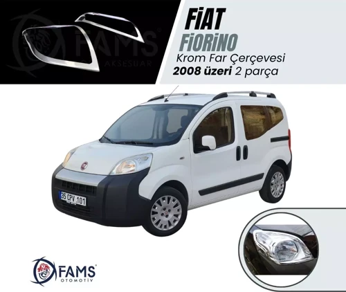 Fiat Fiorino Uyumlu Krom Far Çerçevesi 2 Parça 2008 ve Üzeri Paslanmaz Çelik
