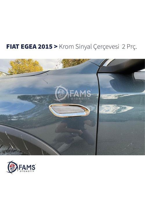 Fiat Egea Krom Sinyal Çerçevesi + Sis Çerçevesi 2015-2021 Arası Paslanmaz Çelik