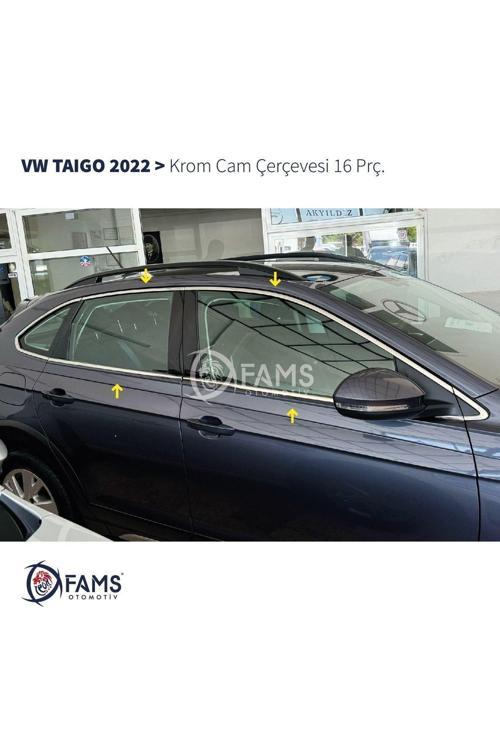 Volkswagen Taigo 2022 > Krom Cam Çerçevesi 16 Parça Paslanmaz Çelik