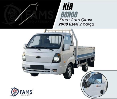 Kia Bongo Krom Cam Çıtası 2 Parça 2008> Paslanmaz Çelik