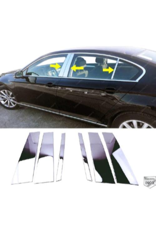 Vw Passat B8 Uyumlu Krom Kapı Direk Seti 6 Parça 2014-2019 Arası Paslanmaz Çelik