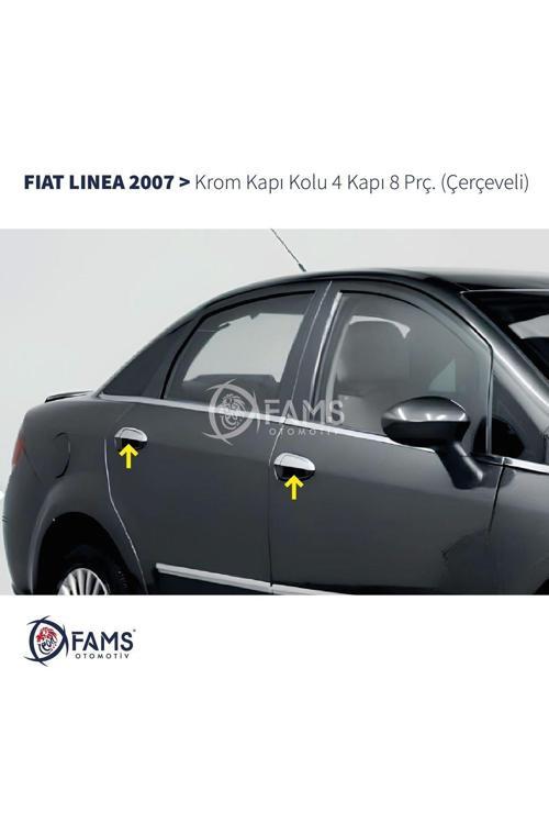Fiat Linea Krom Kapı Kolu 4 Kapı 8 Parça 2007 Ve Üzeri Paslanmaz Çelik (ÇERÇEVELİ)