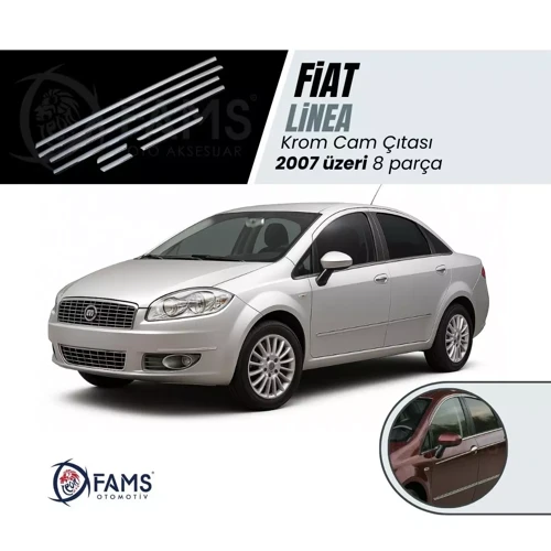 Fiat Linea Krom Cam Çıtası 8 Prç. 2007 Ve Üzeri P.çelik