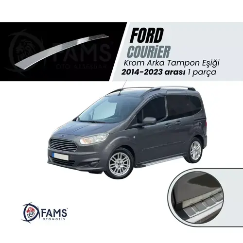 Ford Tourneo Courier Krom Arka Tampon Eşiği 2014-2023 Paslanmaz Çelik