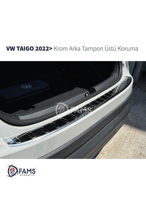 Volkswagen Taigo 2022> Krom Arka Tampon Üstü Koruma P.Çelik
