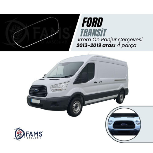 Transit Krom Ön Panjur Çerçevesi 4 Parça 2013-2019 Paslanmaz Çelik