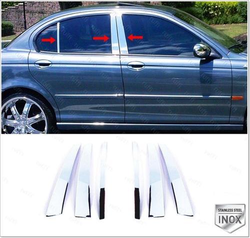 Jaguar X-TYPE Krom Kapı Direk Seti 2001-2009 6 parça Paslanmaz Çelik