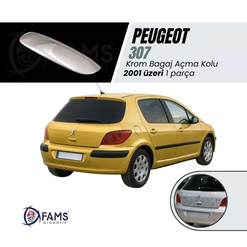 Peugeot 307 Krom Bagaj Açma Kolu 2001 Üzeri P. Çelik