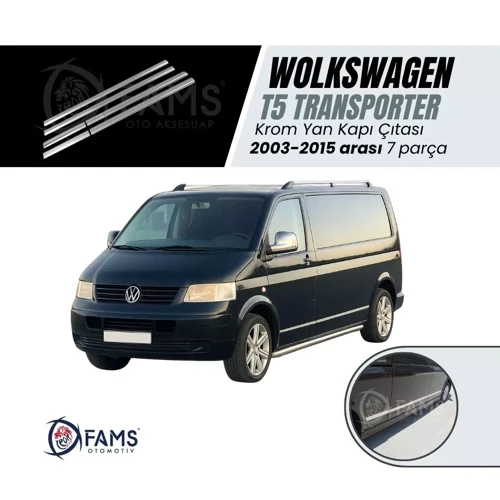 Vw T5 Multivan Krom Yan Kapı Çıtası 7 Prç 2003-2015 P.çelik (UZUN ŞASE)