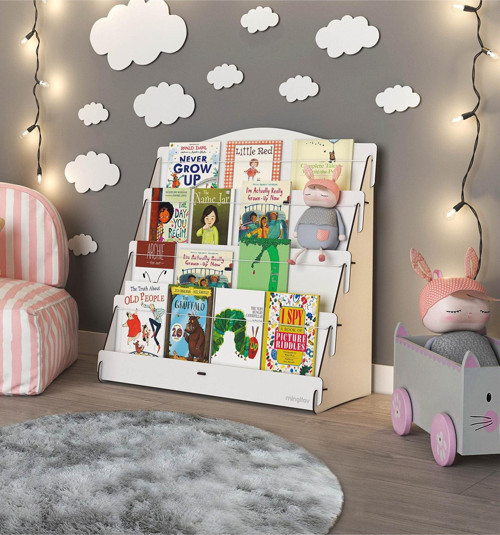 Lucky Montessori Ahşap Çocuk Odası 4 Raflı Kitaplık